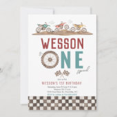 ダートバイクファースト誕生日招待状 招待状 (正面)