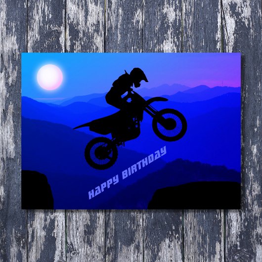 ダートバイクフルムーンナイトライドモトクロス誕生日 カード