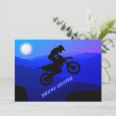 ダートバイクフルムーンナイトライドモトクロス誕生日 招待状 (スタンド正面)