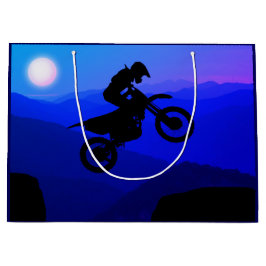 ダートバイクフルムーンナイトライドモトクロス ラージペーパーバッグ