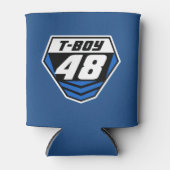 ダートバイクフロント番号プレート：青 – 明るい番号 缶クーラー (正面)