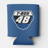 ダートバイクフロント番号プレート：青 – 明るい番号 缶クーラー (裏面)