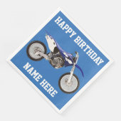 ダートバイクブルー誕生日スポーツナプキンス (コーナー)