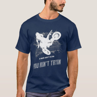ダートバイクホイップスタントマッドもしアインスクラブ飛んでいるスクラブ Tシャツ