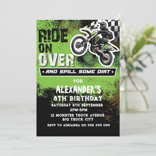 ダートバイクボーイグリーン第3回46日7日8日9日 招待状 (スタンド正面)