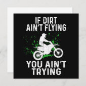 ダートバイクモトもしクロスダートアイ飛んでいるントT 招待状 (正面/裏面)