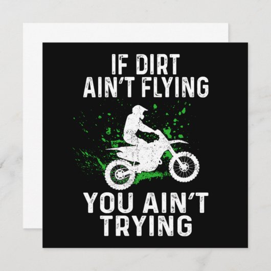 ダートバイクモトもしクロスダートアイ飛んでいるントT 招待状 (正面/裏面)