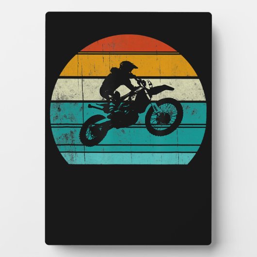 ダートバイクモトクロスオートバイ男性へギフト フォトプラーク (正面)