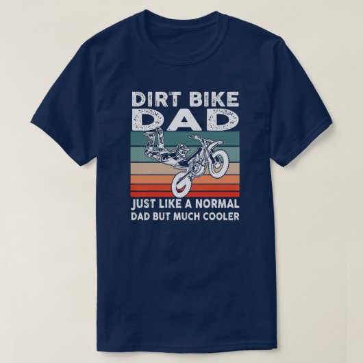 ダートバイクモトクロスダートバイクパパMXヴィンテージ Tシャツ (デザイン正面)