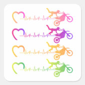 ダートバイクモトクロスハートビートベビーボディスーツ スクエアシール (正面)