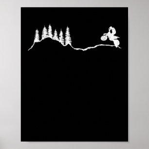 ダートバイクモトクロスバイクもしくは自転車に乗る人おもしろいエンデューロバイク ポスター