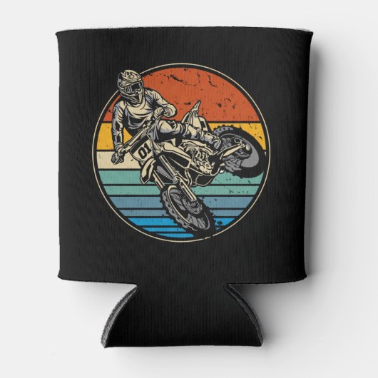 ダートバイクモトクロスバイクヴィンテージレトロ 缶クーラー (正面)