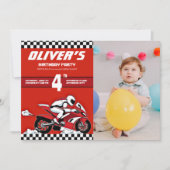 ダートバイクモトクロスレーシングボーイフレンドの誕生日 招待状 (正面)