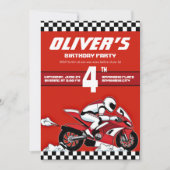 ダートバイクモトクロスレーシングボーイ誕生日 招待状 (正面)