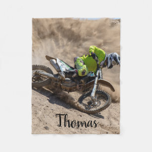 ダートバイクモトクロスレーパーソナライズされたス フリースブランケット