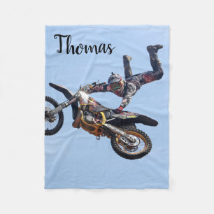 ダートバイクモトクロスレーパーソナライズされたス フリースブランケット