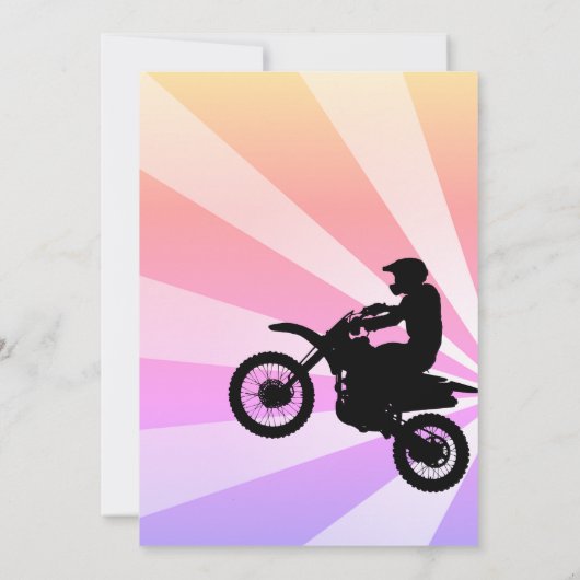 ダートバイクモトクロス日が差すこと卒業招待状 招待状 (裏面)