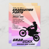 ダートバイクモトクロス日が差すこと卒業招待状 招待状 (正面/裏面)