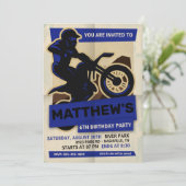 ダートバイクモトクロス誕生日パーティーへの招待 招待状 (スタンド正面)