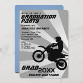 ダートバイクモトクロスPHOTO日が差すこと卒業 招待状 (正面/裏面)