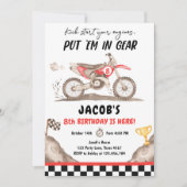ダートバイクモータークロスレーシングサイクリングボーイ誕生日 招待状 (正面)