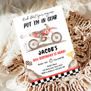 ダートバイクモータークロスレーシングサイクリングボーイ誕生日 招待状