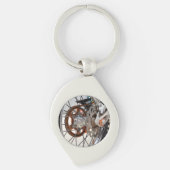 ダートバイクモーターバイクホイールコーグ、メタルキーリング キーホルダー (正面)