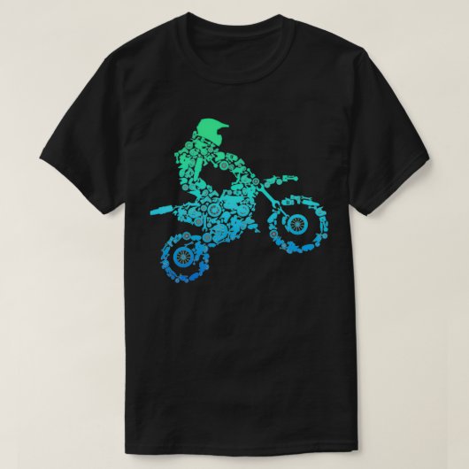 ダートバイクライダーモトクロスエンデューロダートサイクリングギフト Tシャツ (デザイン正面)