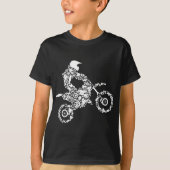 ダートバイクライダーモトクロスエンデューロダートサイクリングボーイズ Tシャツ (正面)