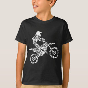 ダートバイクライダーモトクロスエンデューロダートサイクリングボーイズ Tシャツ