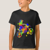ダートバイクライダーモトクロスエンデューロダートサイクリングボーイズ Tシャツ (正面)