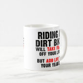 ダートバイクライフを長く Funny Mug コーヒーマグカップ (正面右)