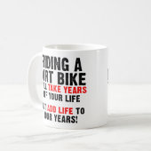 ダートバイクライフを長く Funny Mug コーヒーマグカップ (正面左)
