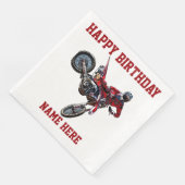 ダートバイクレッド誕生日スポーツネームレーシングナプキンス (コーナー)