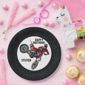 ダートバイクレッド誕生日スポーツバイクカッコいい ペーパープレート (パーティー)