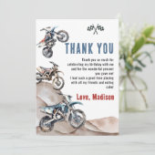 ダートバイクレースボーイ誕生日サンキューカード サンキューカード (スタンド正面)