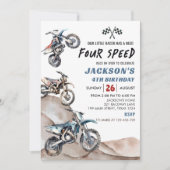 ダートバイクレースボーイ4thバースデーパーティの招待状 招待状 (正面)