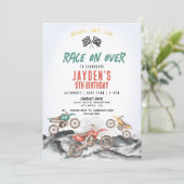 ダートバイクレース誕生日パーティーの招待Boy 招待状 (スタンド正面)