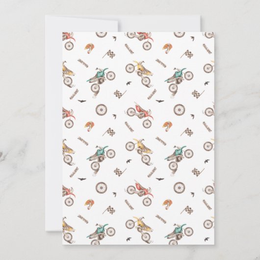 ダートバイクレース誕生日パーティーの招待Boy 招待状 (裏面)