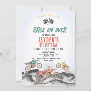 ダートバイクレース誕生日パーティーの招待Boy 招待状