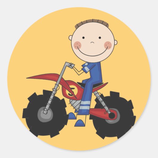 ダートバイクレースTシャツとギフト ラウンドシール (正面)