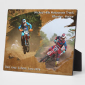 ダートバイク乗りモトクロスフォトキープサケ フォトプラーク (側面)