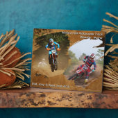 ダートバイク乗りモトクロスフォトキープサケ フォトプラーク (側面)