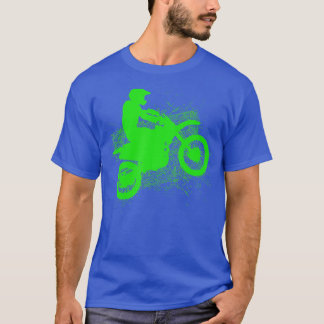 ダートバイク乗り手のワイアラックNeon Green Young Tシャツ