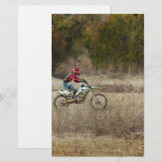 ダートバイク乗馬 便箋 (正面/裏面)