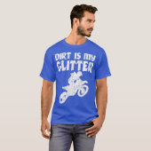 ダートバイク乗馬DIrtは私のグリッターMXモトクロス Tシャツ (正面フル)