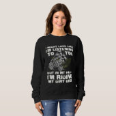 ダートバイク女子男性へダイルトバイク乗り スウェットシャツ (正面フル)