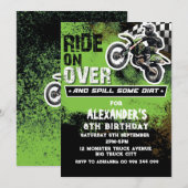 ダートバイク少年グリーン 2位 3位 4位 6位 7位 8位 9位 招待状 (正面/裏面)