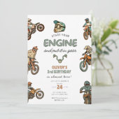 ダートバイク少年3歳の誕生日 招待状 (スタンド正面)