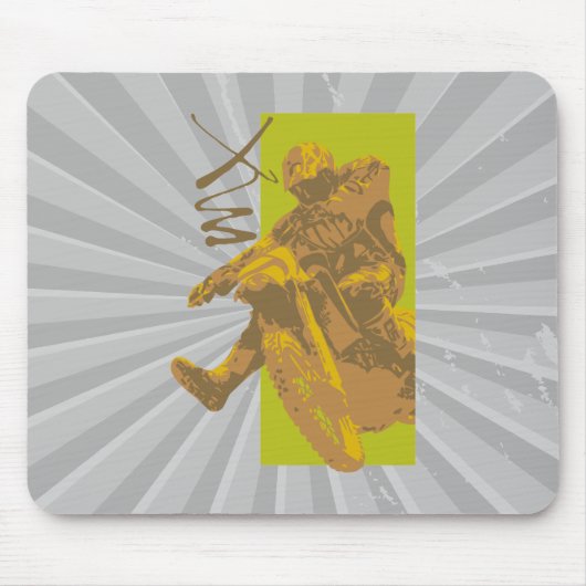 ダートバイク泥ベクトルイラストレーション マウスパッド (正面)